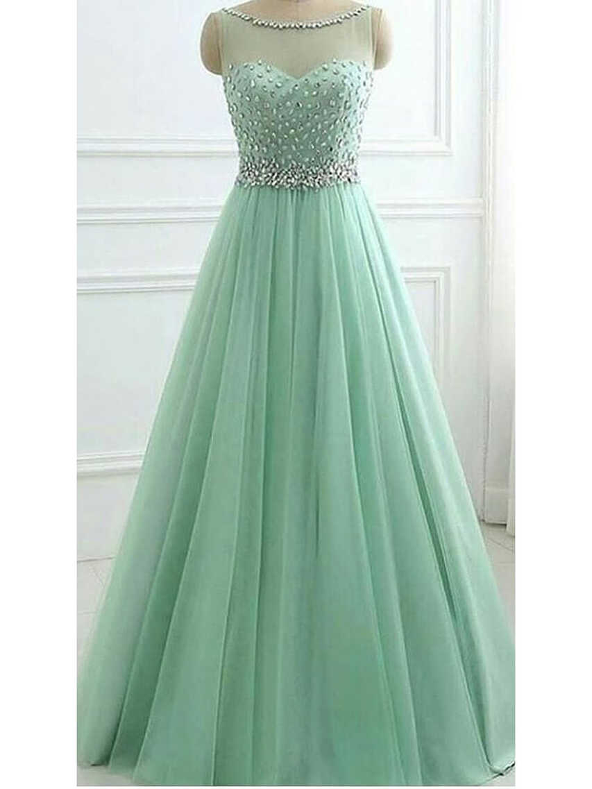 Pastel Green Net High Netted Gown for Festival WJ81125