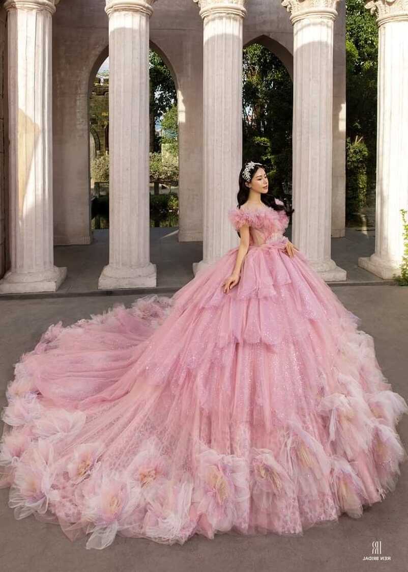 Pastel Pink Wedding Dress