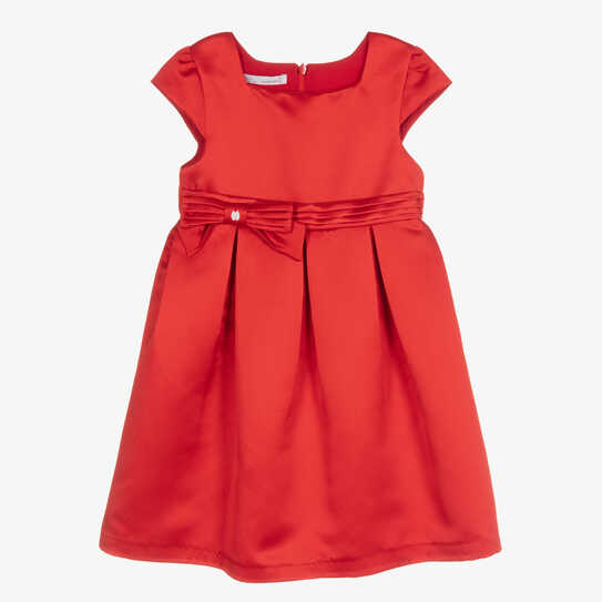 Patachou - Girls Red Satin Dress | Childrensalon Outlet