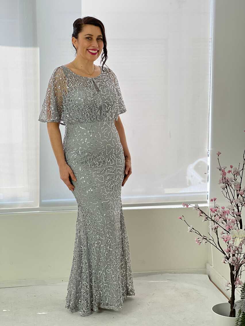 Payton Silver Sequin Evening Gown – Dressxox