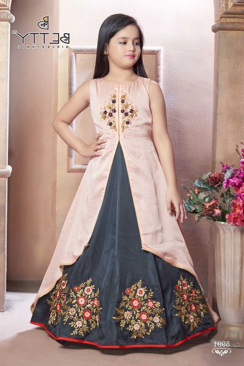 Peach Coloured Gown For Girls From Betty Ethnic India |Betty ...