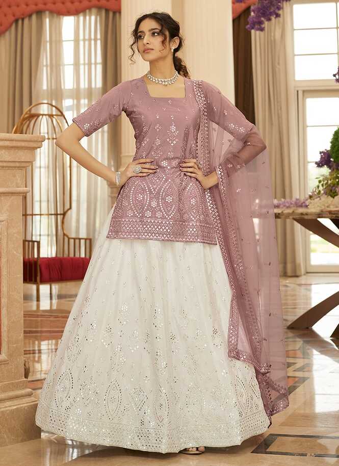 Pearl White Colour Kf Parampara 2 Heavy Stylish Party Wear Lehenga ...