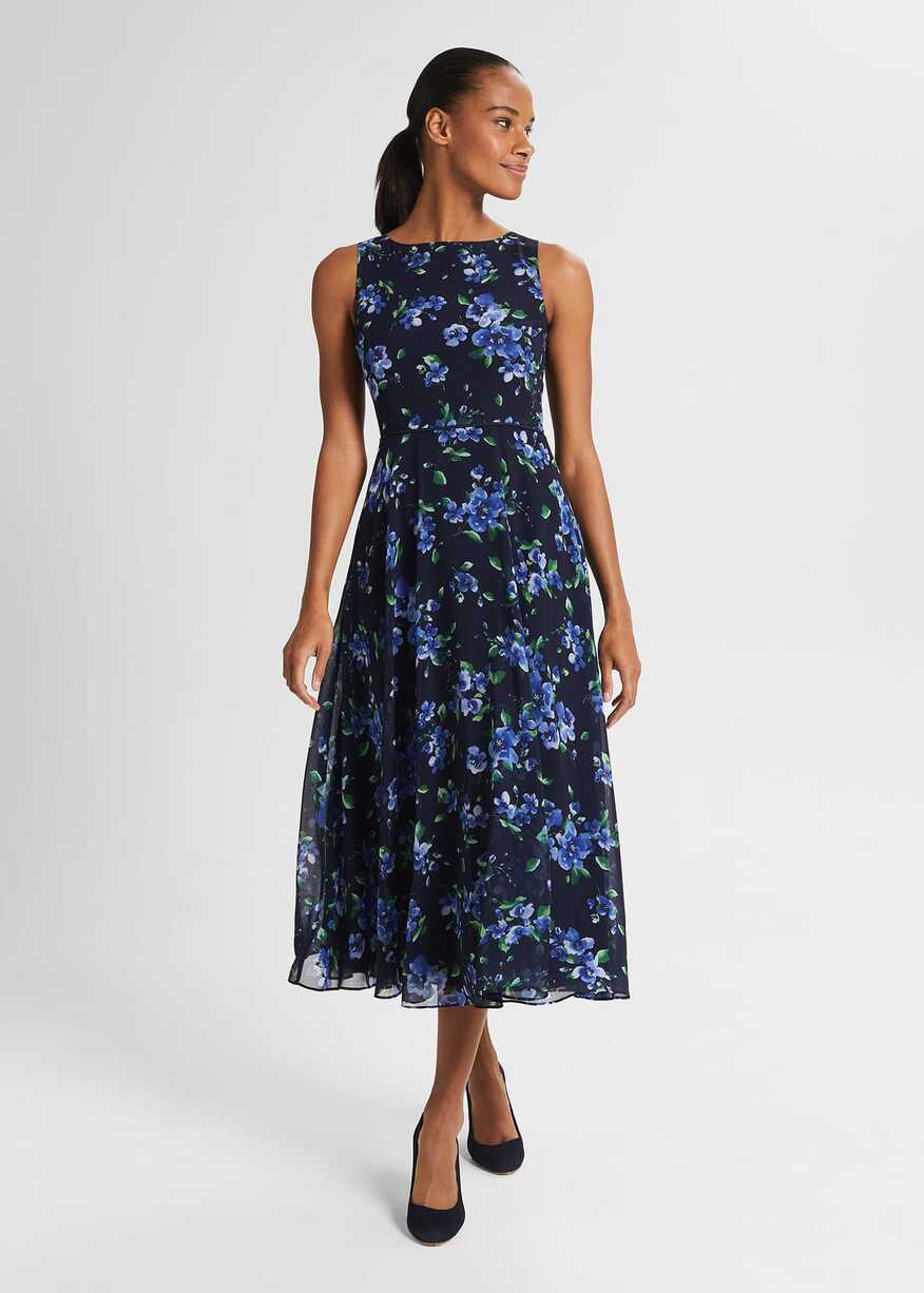 Petite Carly Floral Midi Dress | Hobbs UK |