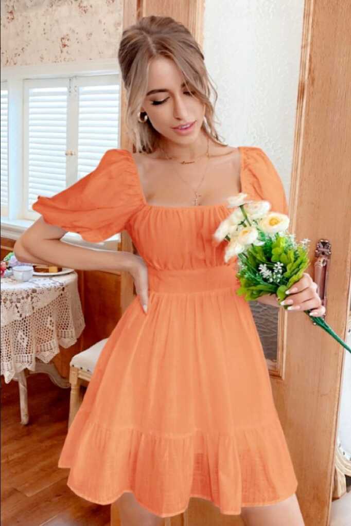 Pin by Angel E on Orange Fits | Orange dress outfits, Orange dress ...