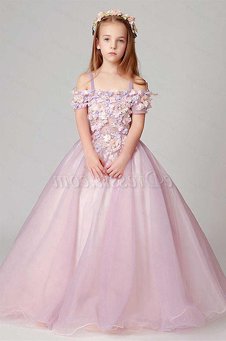 Pink Children Wedding Flower Girl Dress (27190301) - eDressit