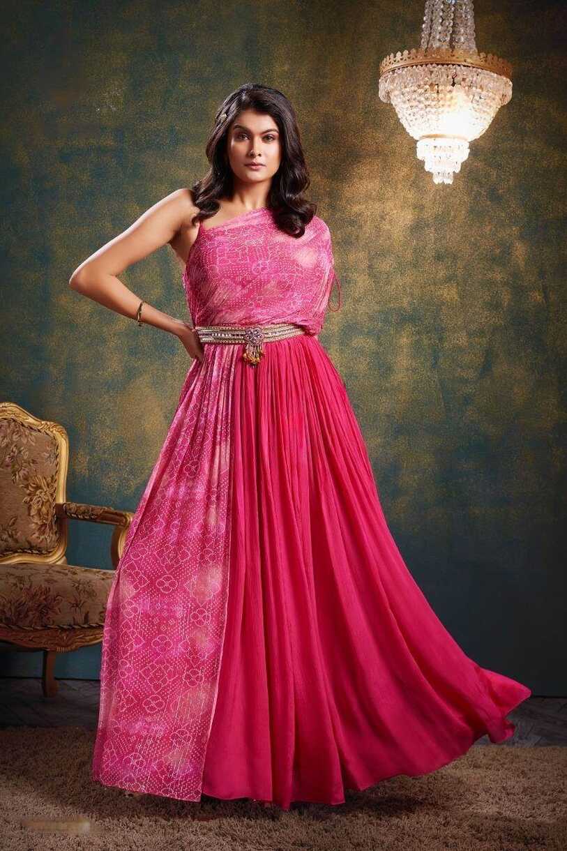 Pink Color Party Wear Designer Gown :: ANOKHI FASHION