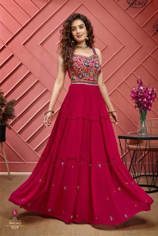 Pink Color Party wear Designer Gown :: ANOKHI FASHION