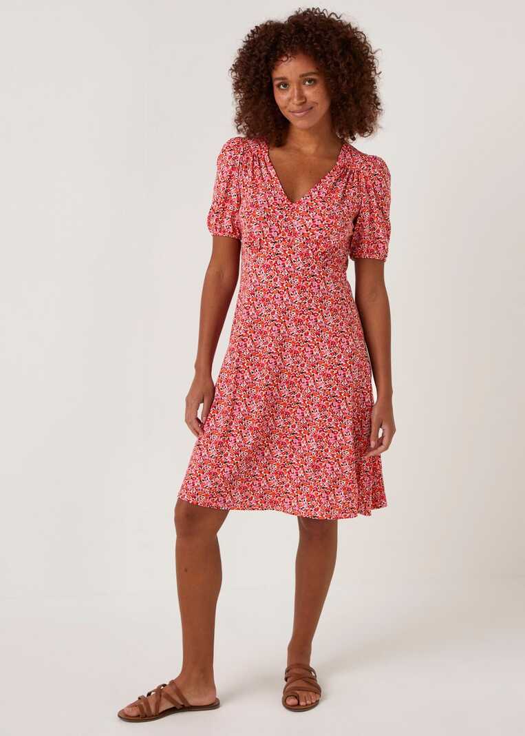 Pink Ditsy Floral Mini Dress - Matalan