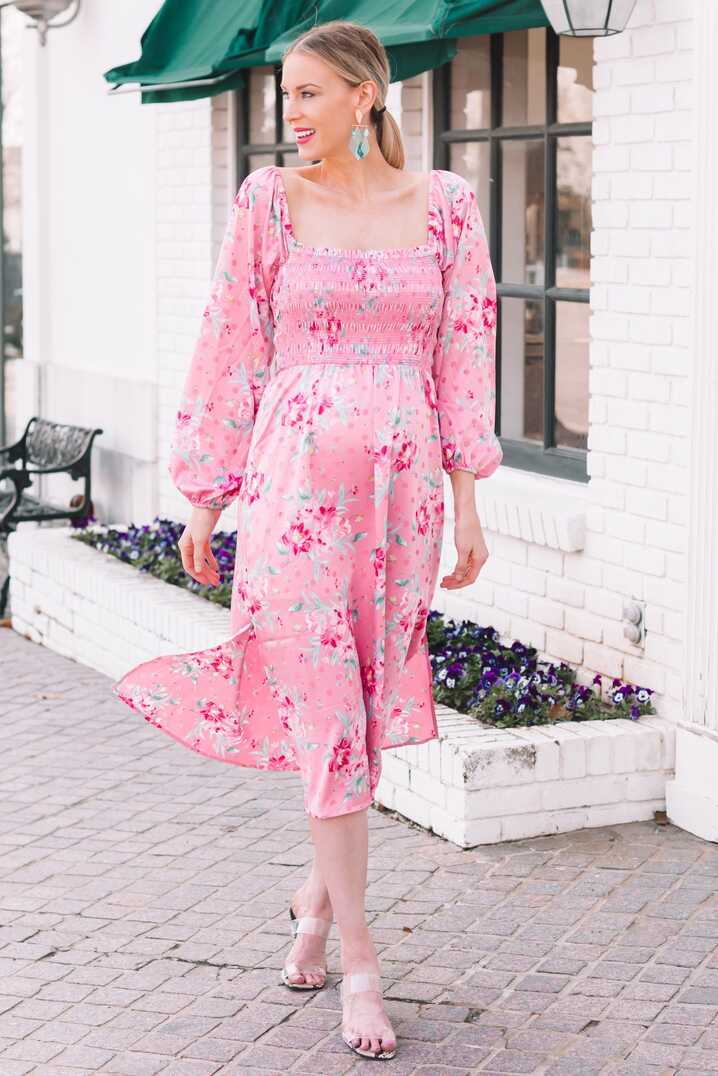 Pink Floral Dress - Straight A Style