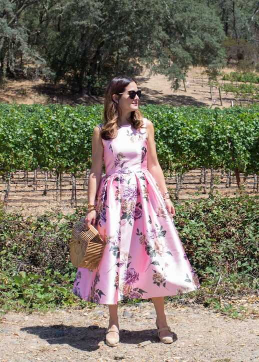 Pink Floral Midi Dress | Wedding Guest Dress Ideas | Napa Valley ...