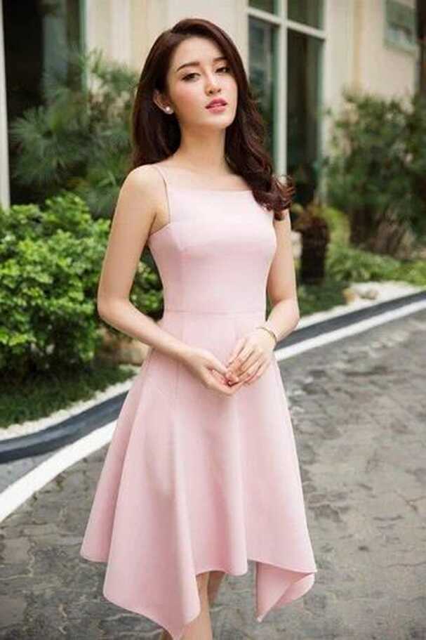 Pink High Low Classy Dress, Short Dresses, महिलाओ की ...