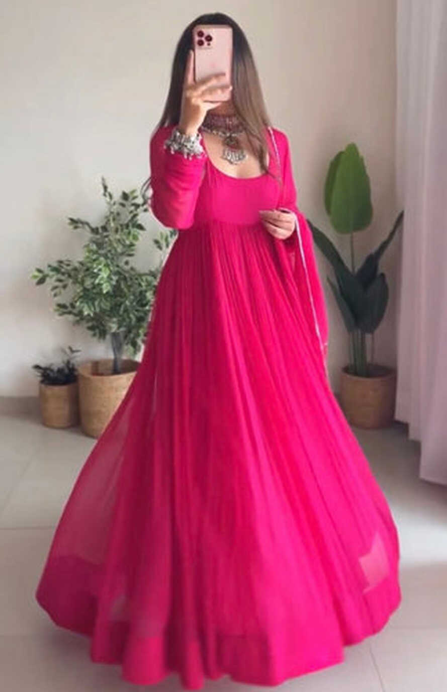 Pink Indian Gowns - Buy Indian Gown online at Clothsvilla.com