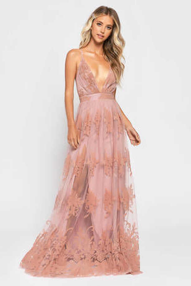 Pink Maxi Dress - Lace Cami Straps Dress - Blush Floral Dress