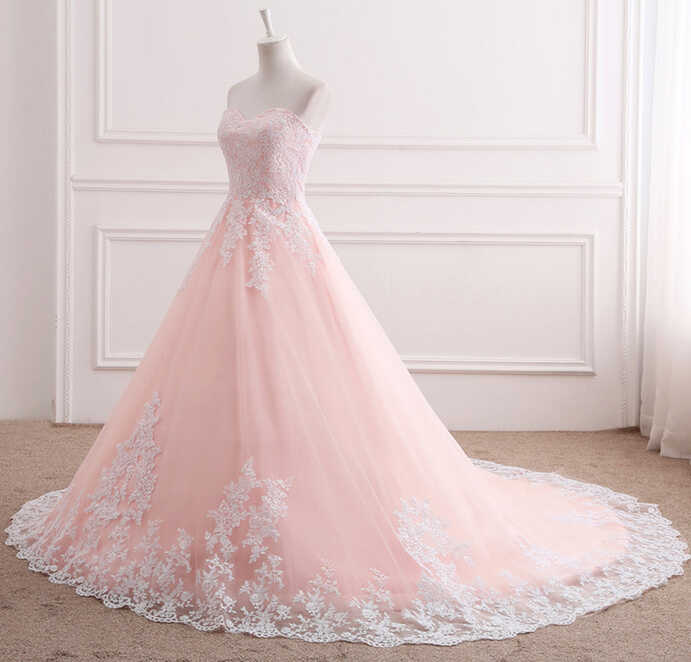 Pink Puffy Ball Gown Princess Sweetheart Tulle Formal Dress with ...