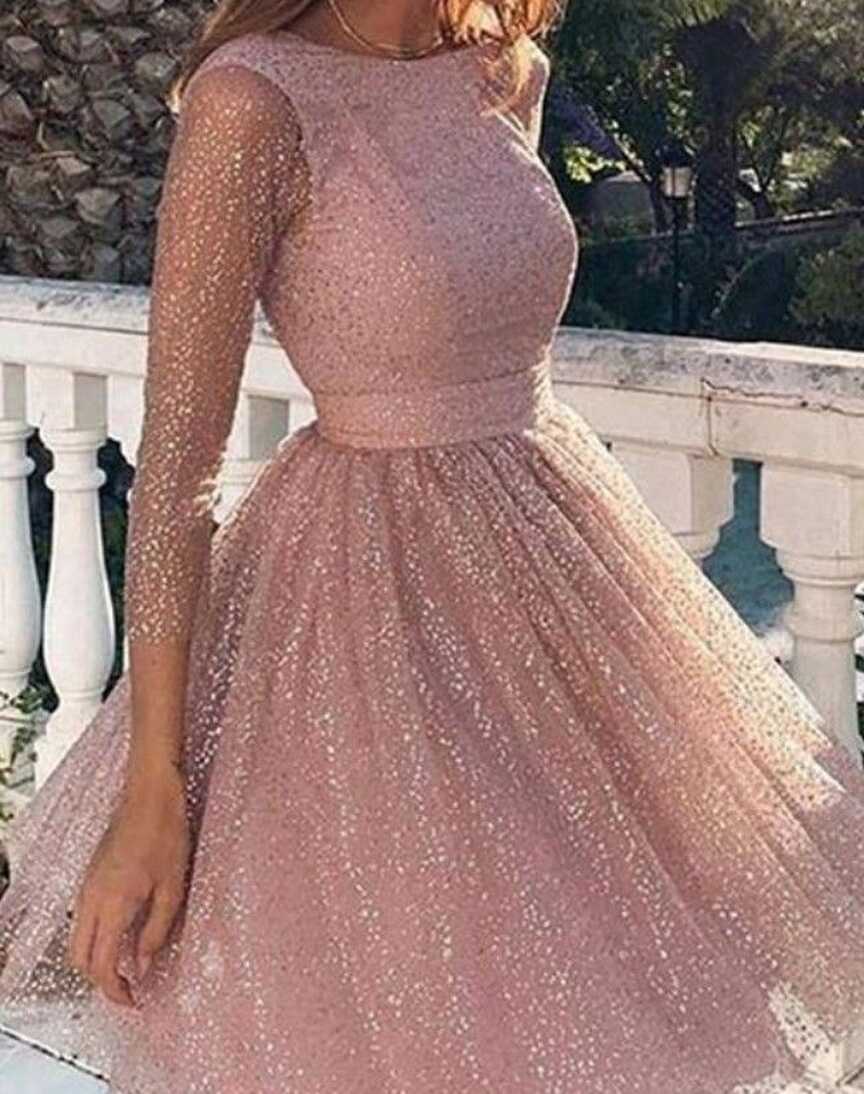 Pink Sparkling Cocktail Dress