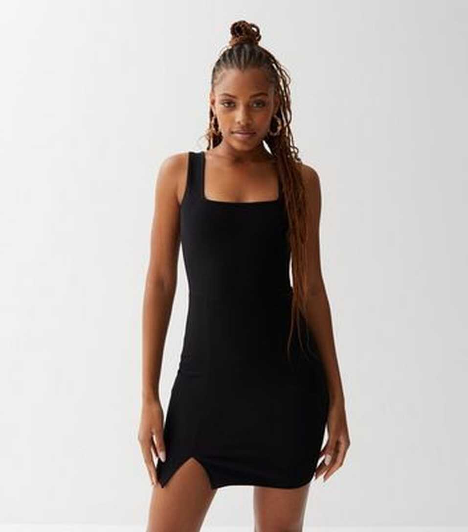 Pink Vanilla Black Sleeveless Split Hem Mini Dress | New Look