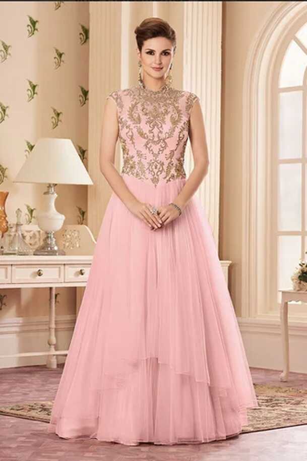 Pink Wedding And Bridal Contemporary Designer Gown at Rs 10050 in ...