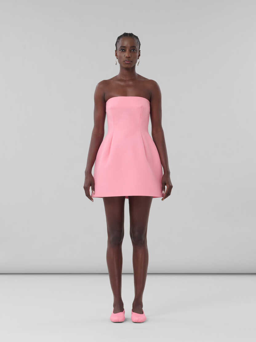 Pink cady strapless mini dress | Marni