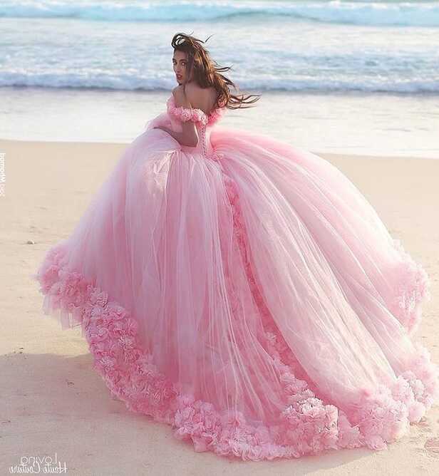 Pink princess dress Flowers Cinderella Ball gown | Ball gowns ...