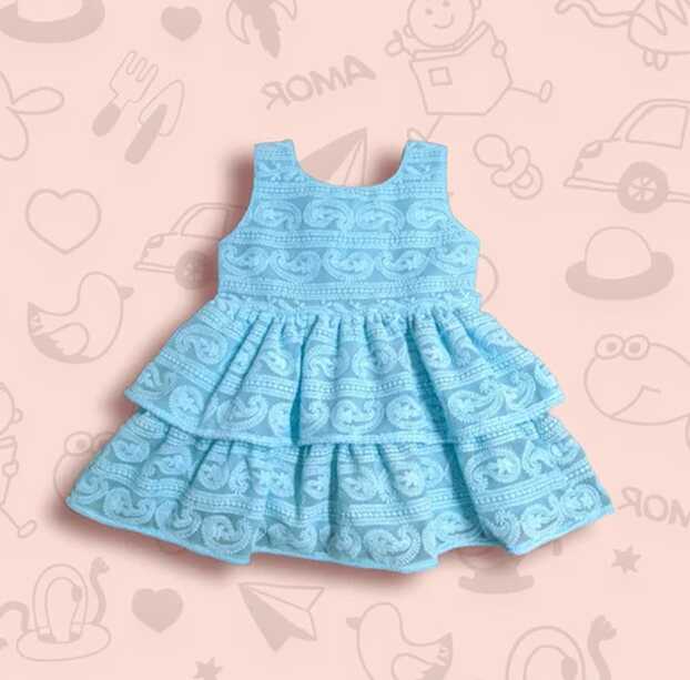 Plain Georgette Chiken Embroidered Baby Frock, Size: 14-18 at best ...