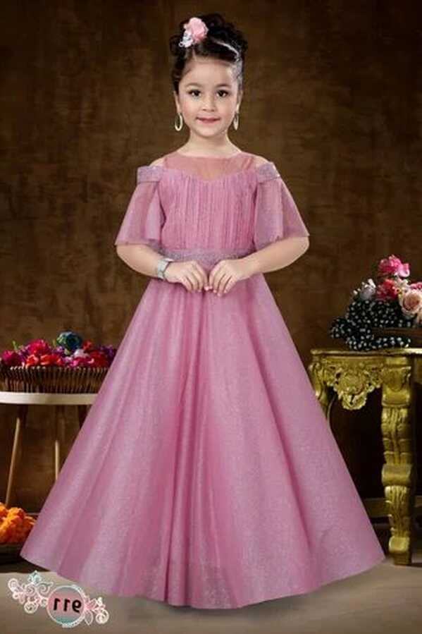 Plain Pink Kids Party Wear Gown, Dry clean at Rs 1245 in Mumbai ...