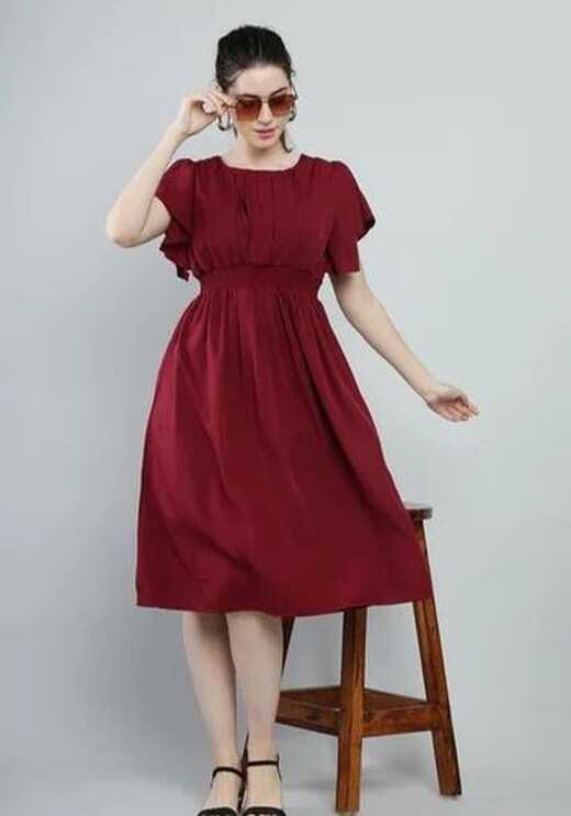 Plain Red One Piece Dress, Half Sleeves, Party Wear at Rs 299 ...