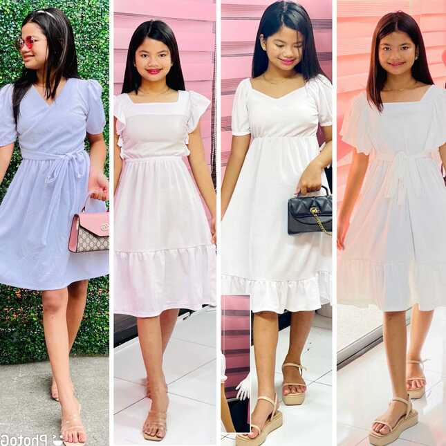 Plain White dress Teens Size best for church graduation and ...