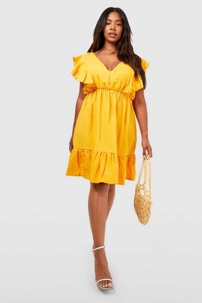 Plus Cheesecloth Ruffle Sun Dress | boohoo