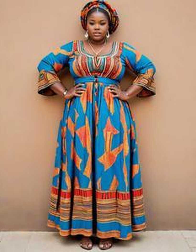 Plus Size African Traditional Dress Face Swap ID:2027523