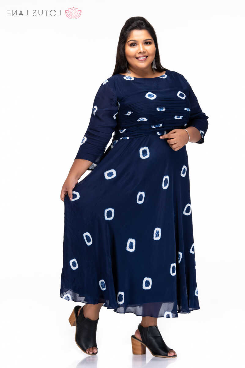 Plus Size Casual Dresses- Simply Blue Maxi Dress - Lotuslane.in