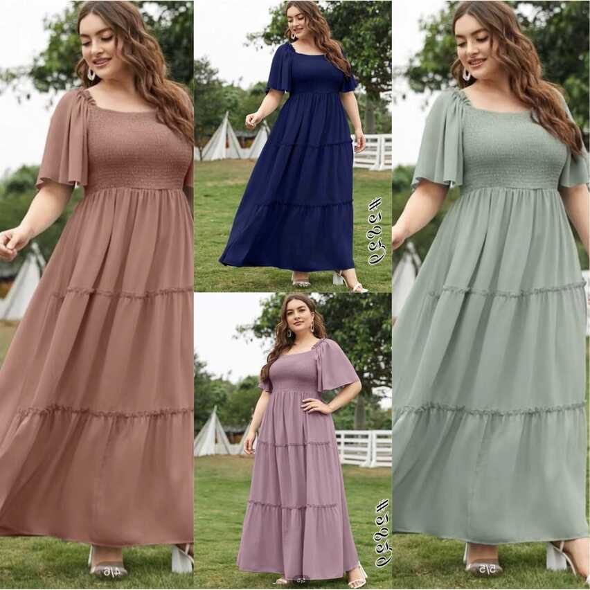 Plus Size Casual Women Dress Elegant Maxi Dresses Fit To XL ...