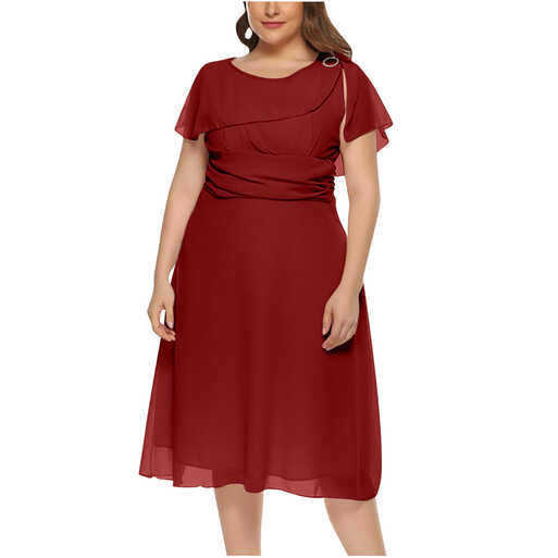 Plus Size Dress for Women Cocktail Party Elegant Chiffon Flowy ...