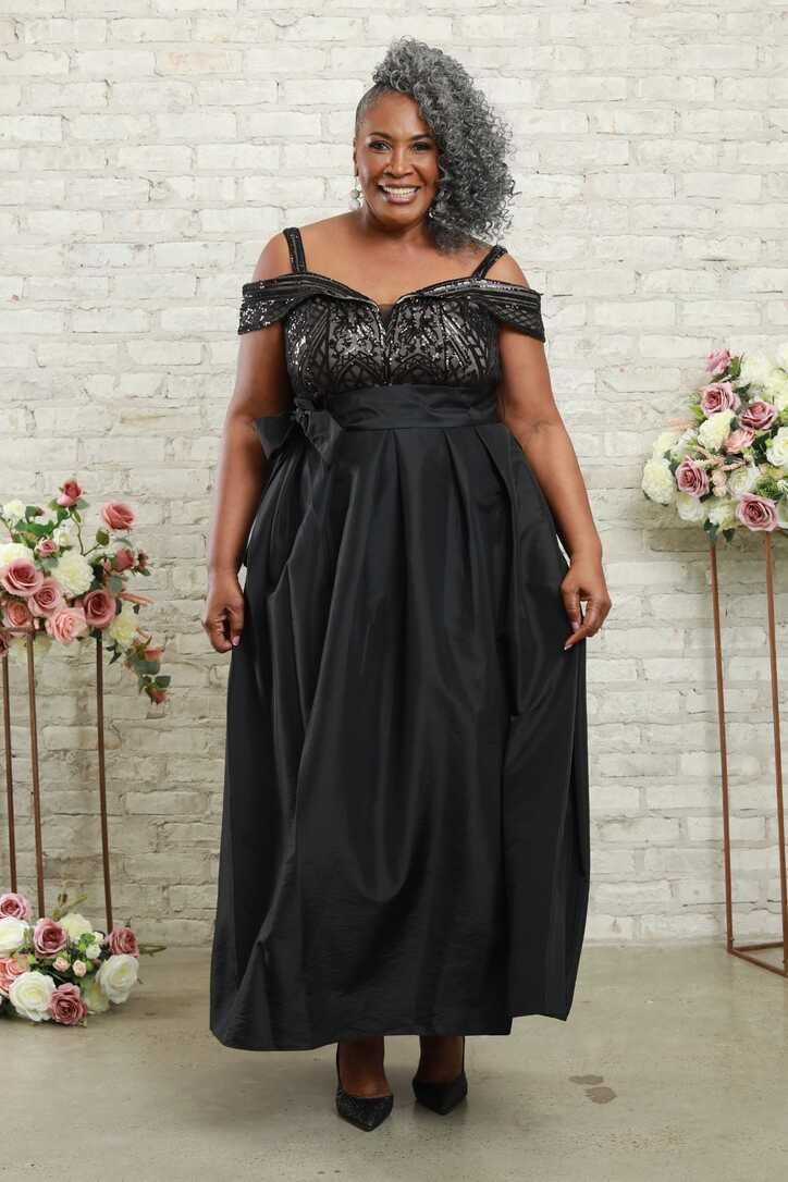 Plus Size Evening Elegance Off Shoulder Women&#39;s Evening Gown ...