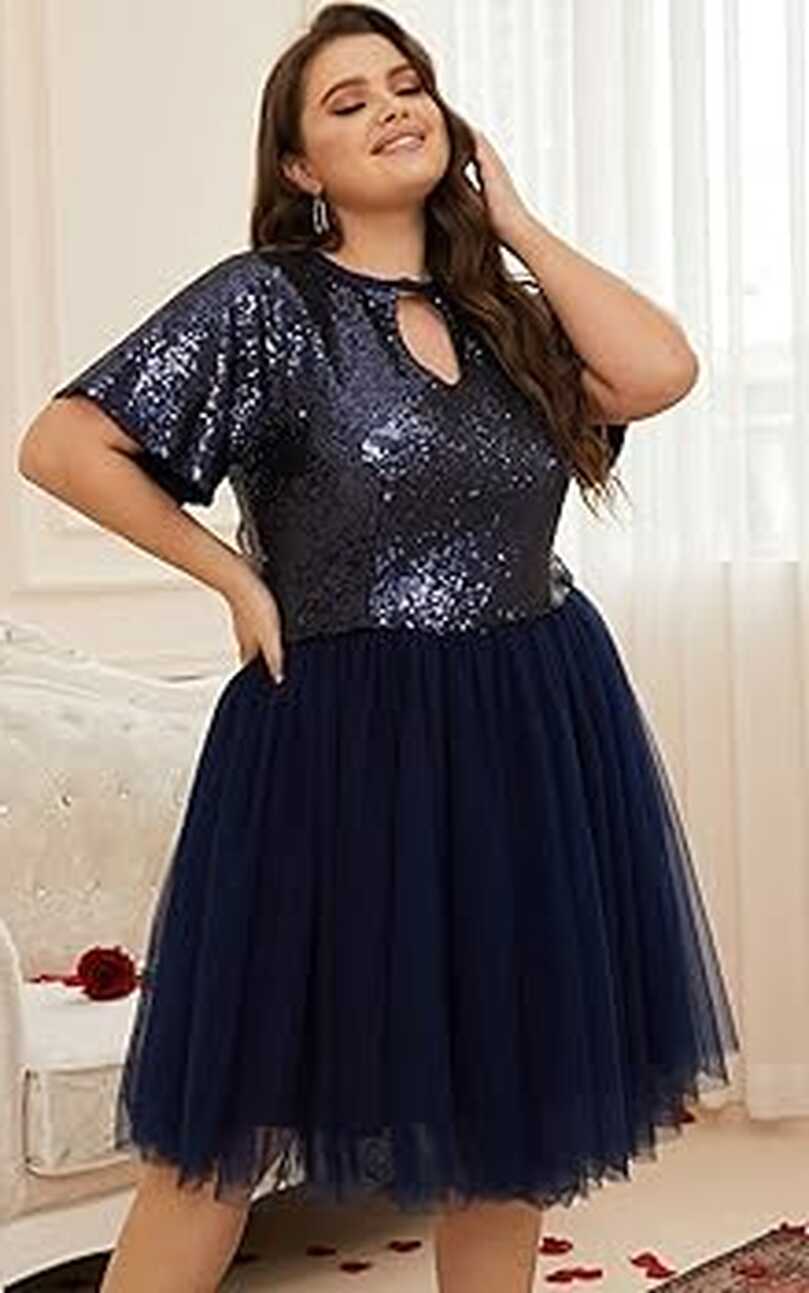 Plus Size Fashion Women Short Cocktail Party Dresses Short Prom ...