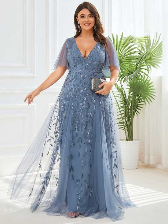 Plus Size Floor Length Formal Evening Gowns for Weddings - Ever ...