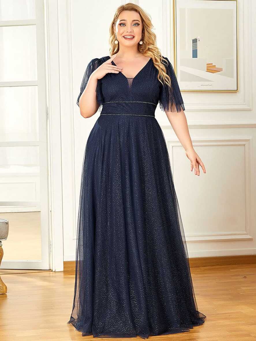 Plus Size Formal Tulle Evening Dress for Weddings - Ever-Pretty US