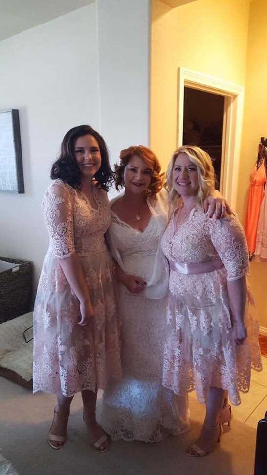 Plus Size Lace Short Dress / Blush Pink Wedding Party Gown ...