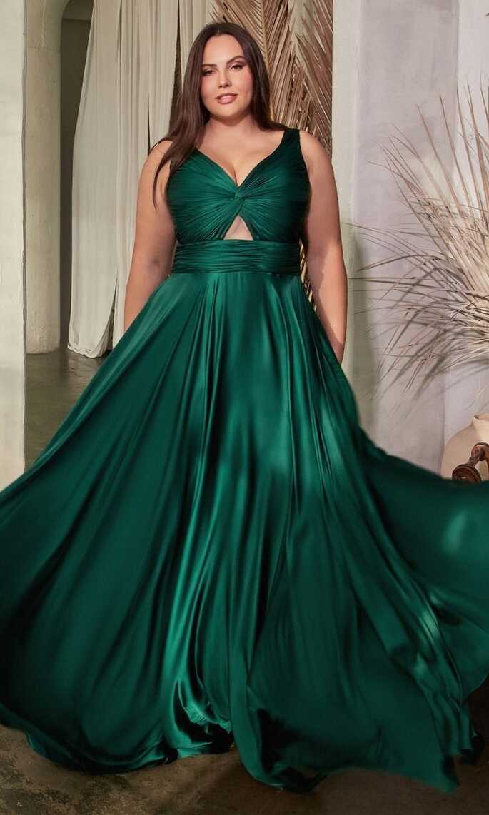 Plus-Size Long Prom Dress with Twist