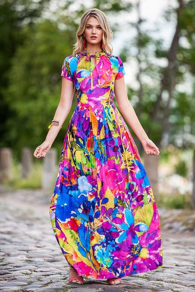 Plus Size Maxi Dress, Floral Summer Dress, Wedding Guest Dress ...