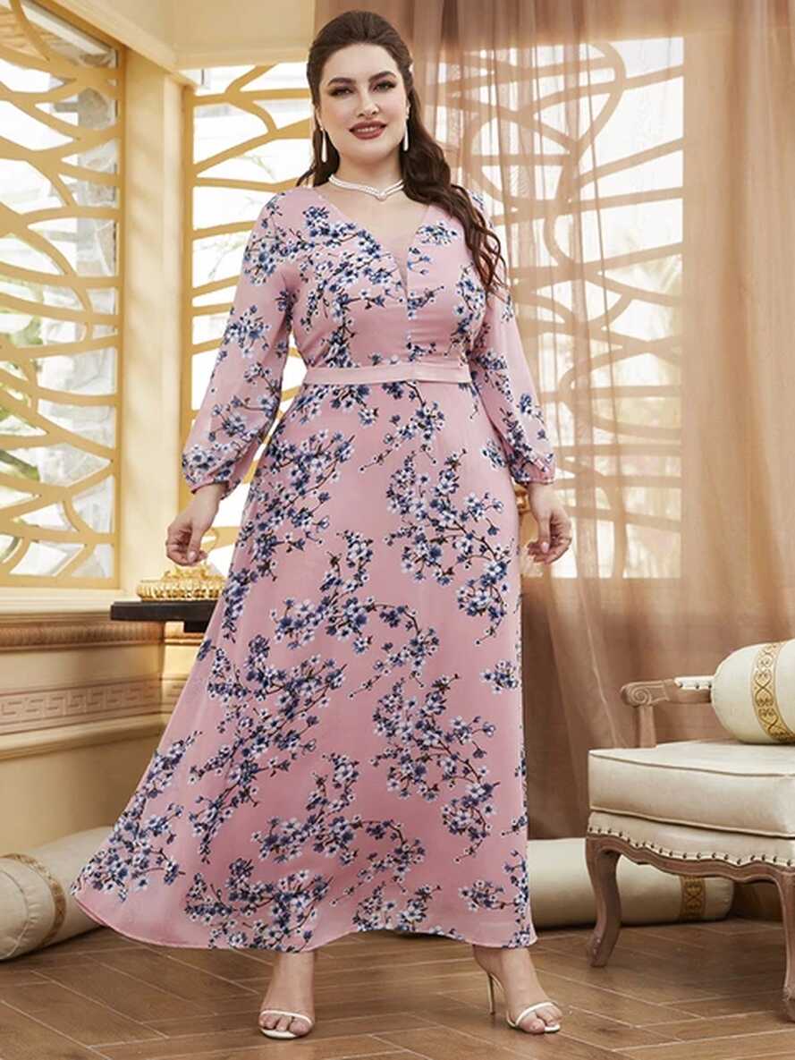 Plus Size Party Dresses Women | Plus Size Long Pink Dress ...