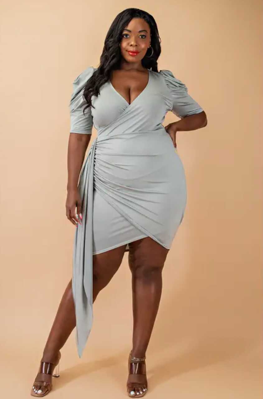 Plus Size Short Sleeve Wrap Dress | Ivory &amp; Main