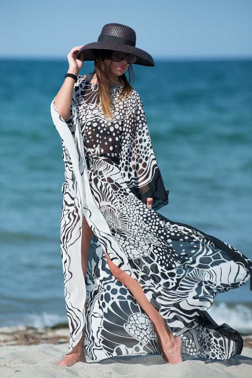 Plus Size Swim Cover Up, Beach Kaftan, Lace Boho Dress, Maxi Beach ...