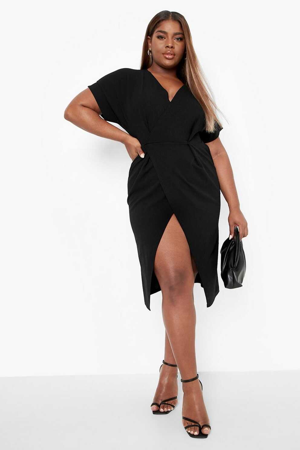 Plus Wrap Midi Dress