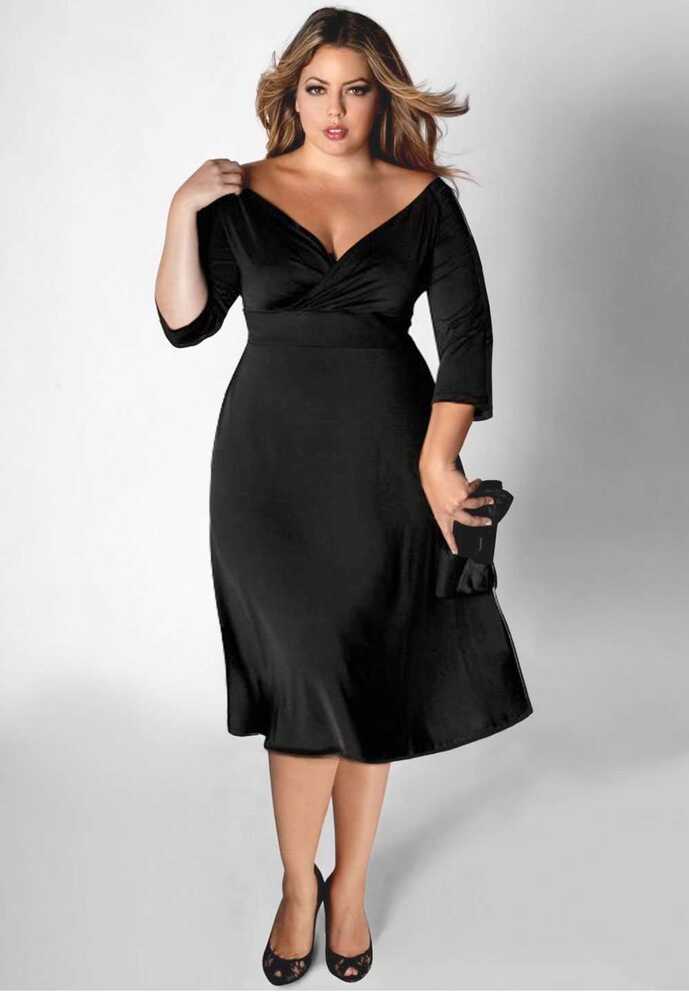 Plus size black wrap dress | IGIGI.com