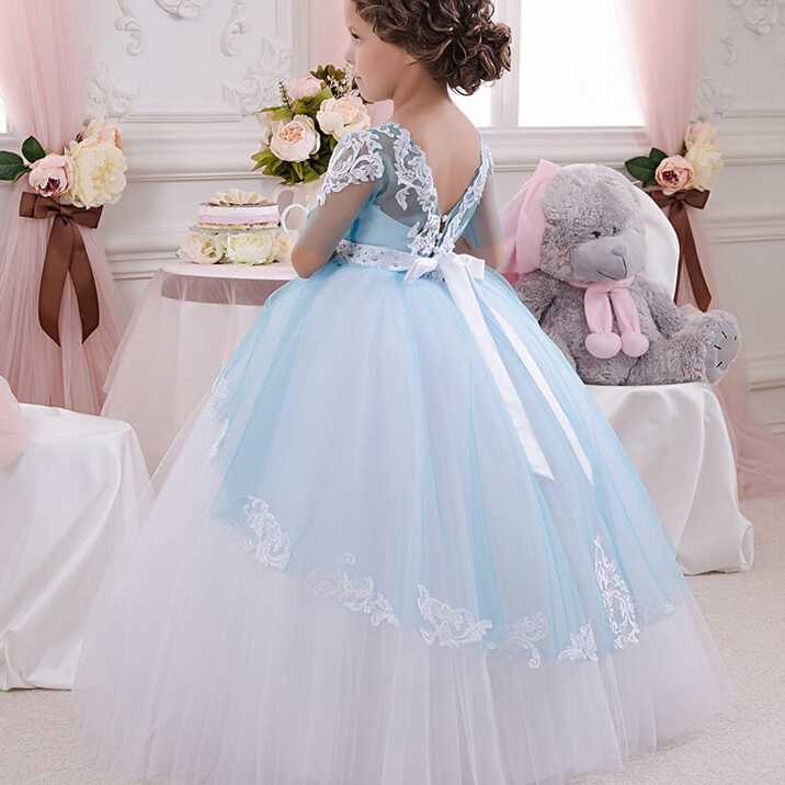 Powder Blue Ball Gown Flower Girl Dress