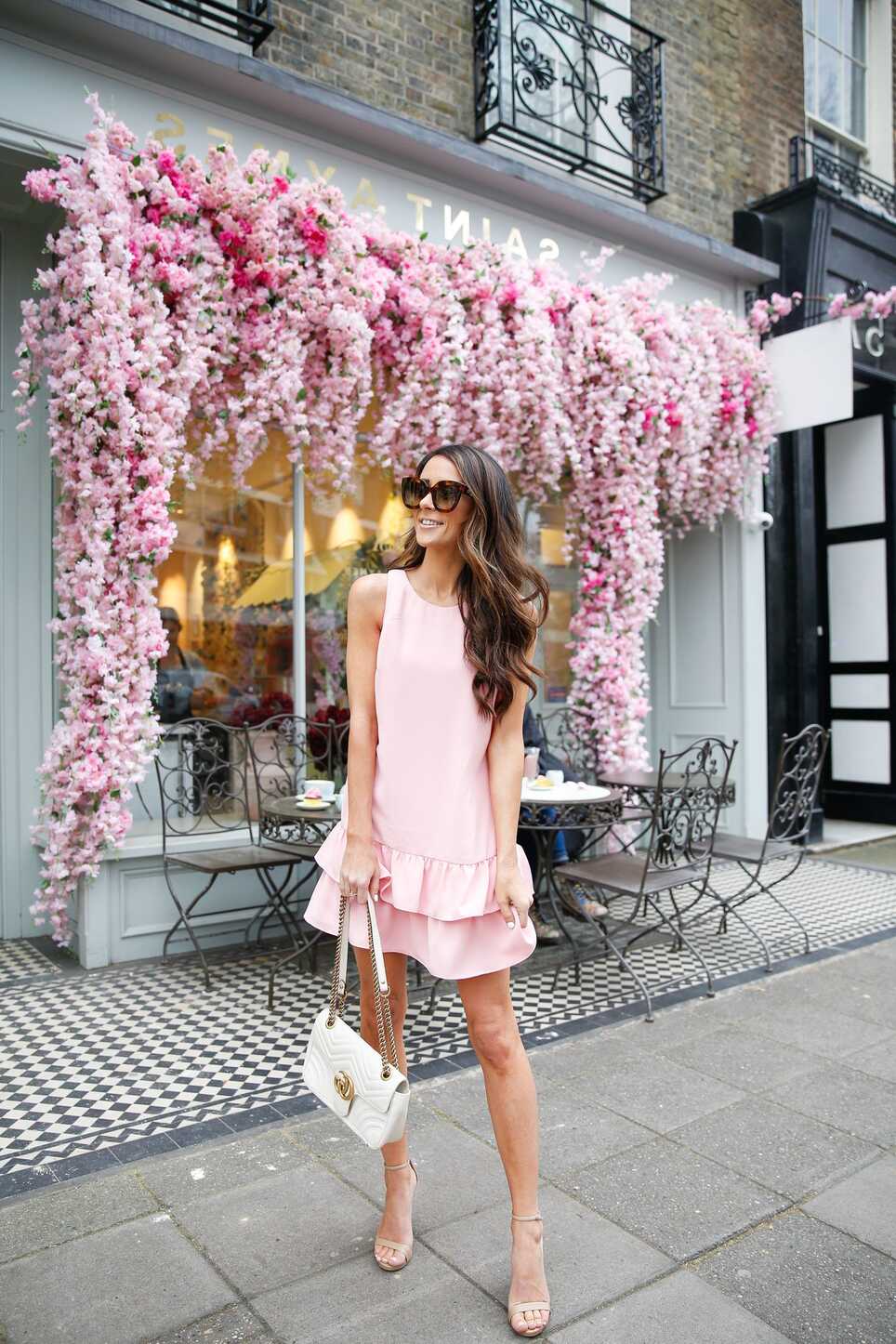 Pretty Pink Dress Under $100 in London | Alyson Haley