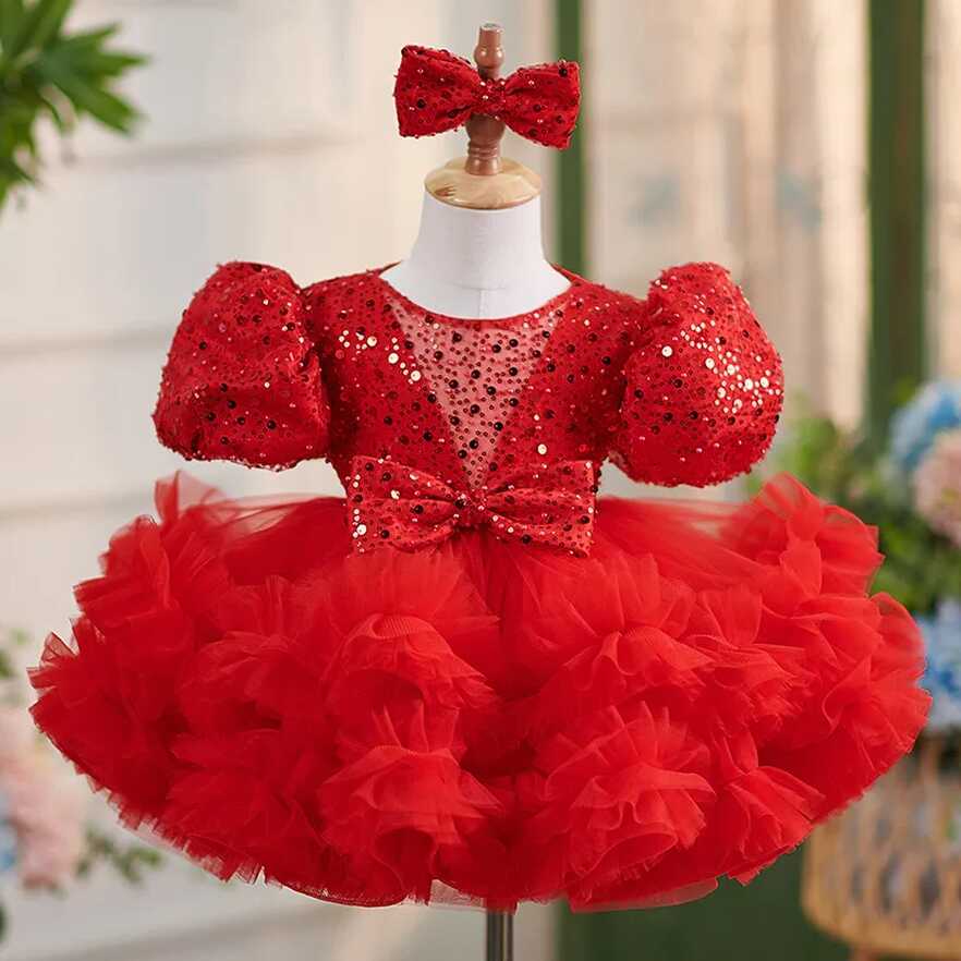 Princess Red Sequin Tutu Dress For Flower Weddings, Birthdays ...