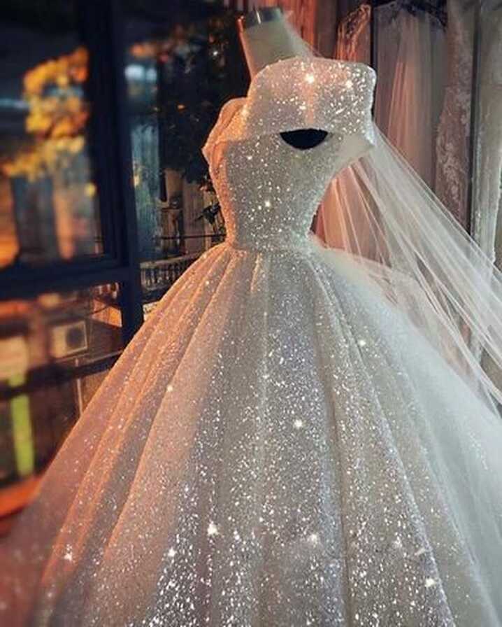 Princess Style Glitter Wedding Dresses 2020 Ball Gown