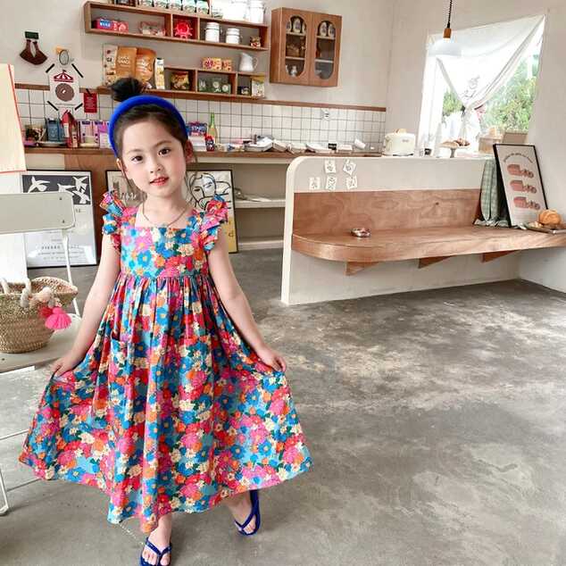 Print Sleeveless Girl Dress | Print Girls Summer Dresses | Kids ...