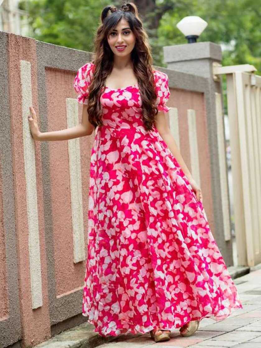 Printed Gown - Buy Printed Gown online in India